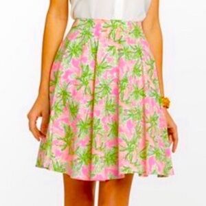 Lilly Pulitzer Meadow A-Line Skirt Nibbles Carrot Print Size 00 NWT